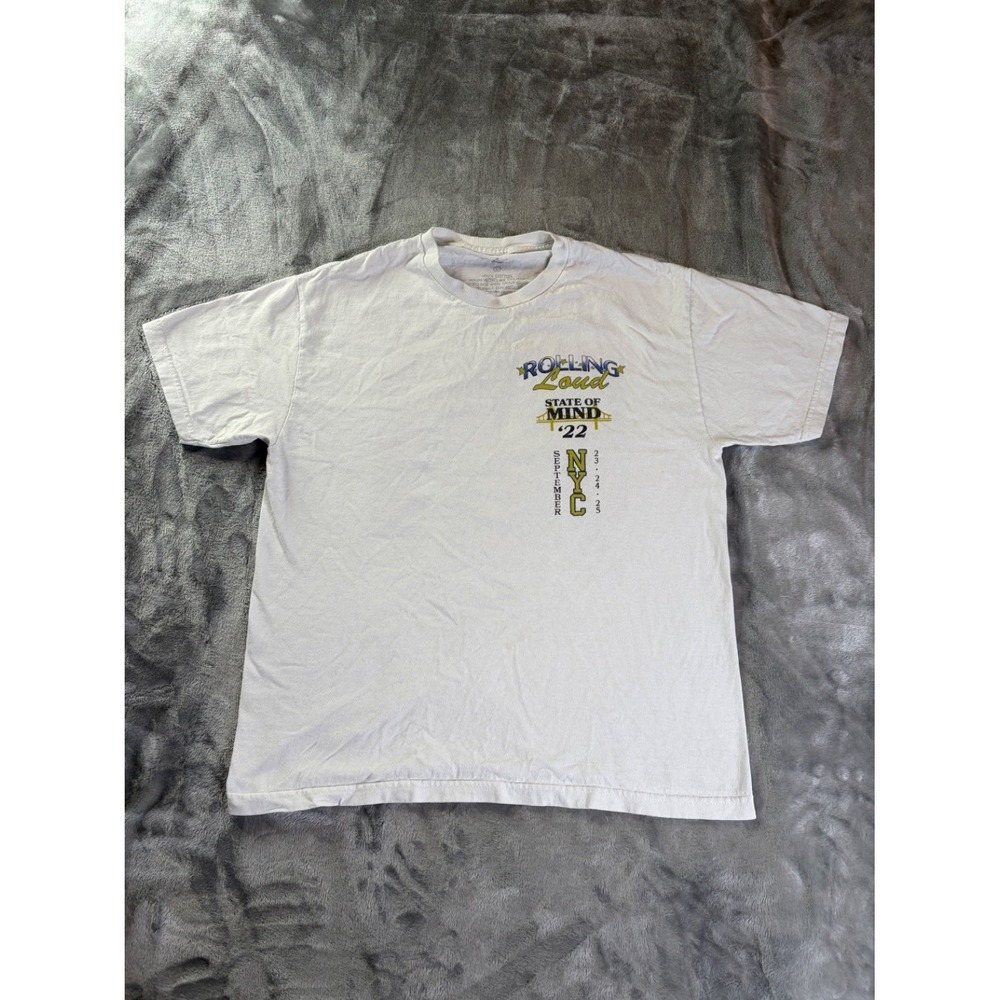 Rolling Loud State of Mind '22 Nyc September 23 24 25 T-Shirt 2022 Mens L White
